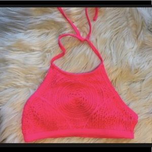 Justice crochet high neck bikini top